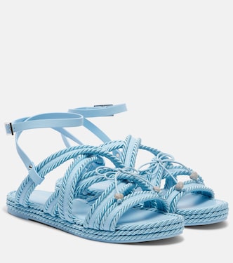 Verzierte Espadrille-Sandalen mit Leder | Mach & Mach