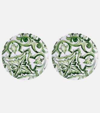 Majolica set of 2 porcelain dinner plates | Dolce&Gabbana Casa