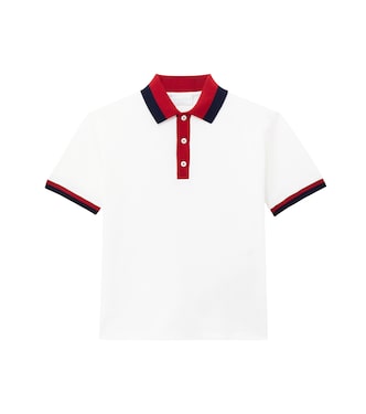 Polo tribanda Web en mezcla de algodón | Gucci Kids