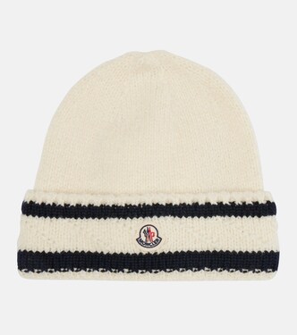 Logo striped wool-blend beanie | Moncler