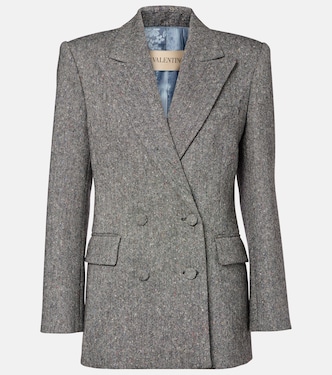 Double-breasted wool-blend blazer | Valentino