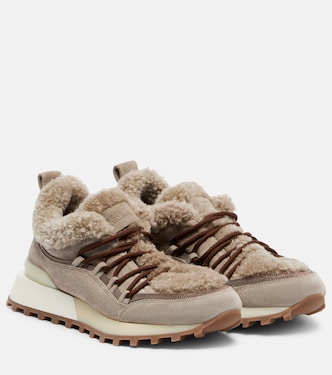 Shearling-lined suede sneakers | Brunello Cucinelli