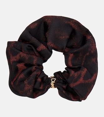 Scrunchie in cashmere e seta con stampa  | Saint Laurent