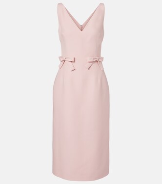 Crepe Couture蝴蝶结细节中长连衣裙 | Valentino