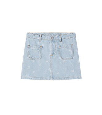 Falda Tison de denim bordada | Bonpoint