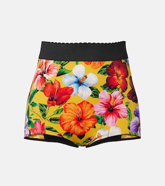 Shorts en mezcla de seda florales | Dolce&Gabbana