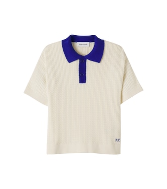 Cable-knit cotton polo shirt | Mini Rodini