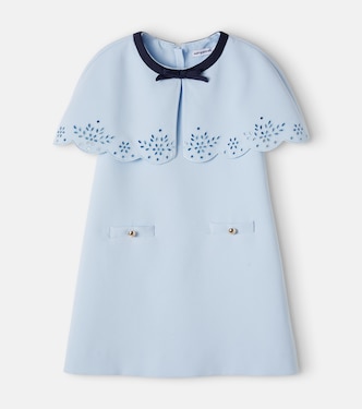 Broderie anglaise caped crêpe dress | Self-Portrait Kids