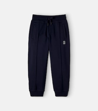 Cotton and silk-blend sweatpants | Brunello Cucinelli Kids