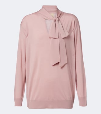 Tie-neck oversized wool sweater | Valentino