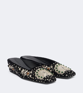 Atelier embellished velvet wedge mules | Zimmermann