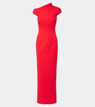 Arion asymmetric crêpe gown | Solace London
