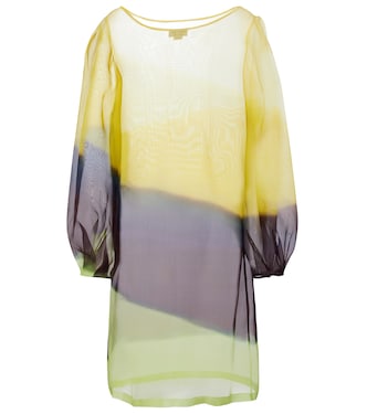 Striped silk organza midi dress | Dries Van Noten