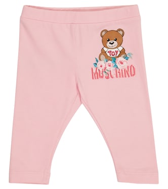 Baby Teddy stretch-cotton leggings | Moschino Kids