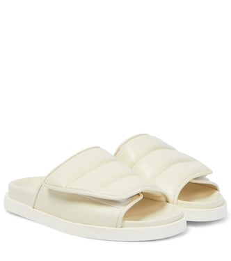 Gia 3 padded leather slides | Gia Borghini