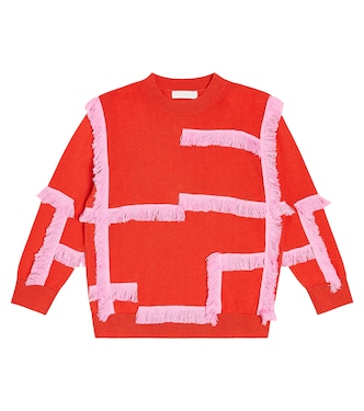 Fringed cotton and wool sweater | Stella McCartney Kids