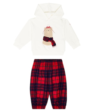 Baby printed fleece hoodie and pant set | Il Gufo
