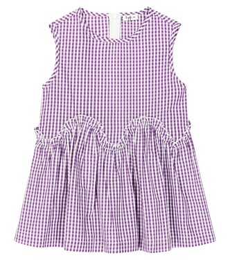 Checked floral cotton top | Il Gufo