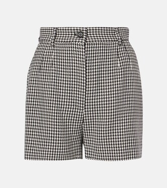 Houndstooth high-rise wool-blend shorts | Dolce&Gabbana