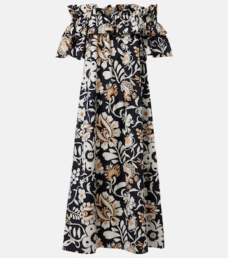 Breakfast ruffled cotton poplin midi dress | La DoubleJ