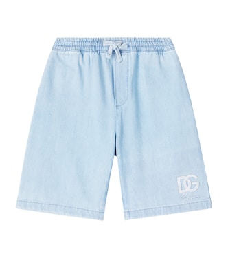 DG embroidered denim shorts | Dolce&Gabbana Kids