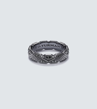 Hex titanium ring with diamonds | David Yurman