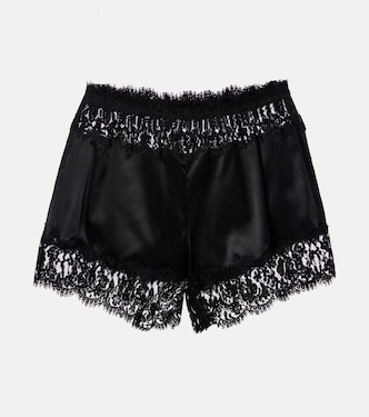 Shorts en mezcla de seda y algodón con encaje | Dolce&Gabbana