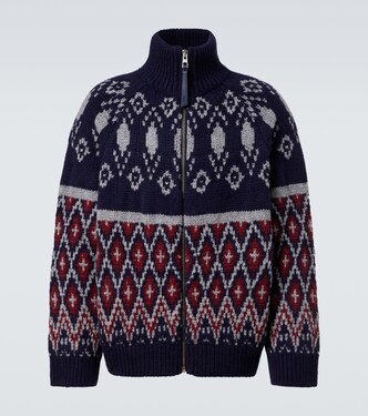 Wool jacquard zip-up sweater | Loewe