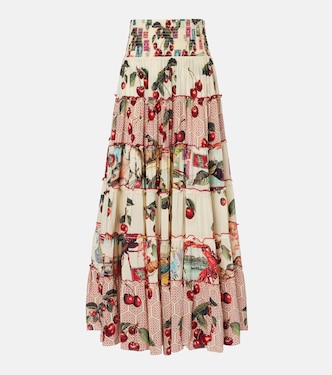 Falda larga Notes From The Road de seda | Camilla