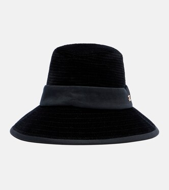 VLogo velvet-trimmed cotton hat | Valentino