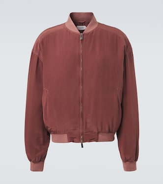 Chaqueta oversized de popelín de seda | Versace