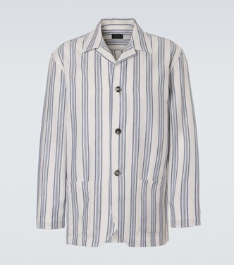 Striped cotton and linen blazer | Brioni