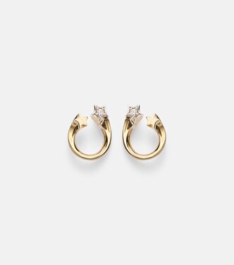 Shooting Star 14kt gold (585/1000) earrings with diamonds | Roxanne First