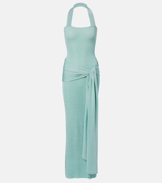 Maxikleid aus gestricktem Lamé | Aya Muse