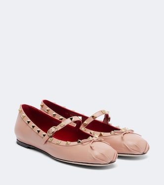 Rockstud leather Mary Jane flats | Valentino Garavani