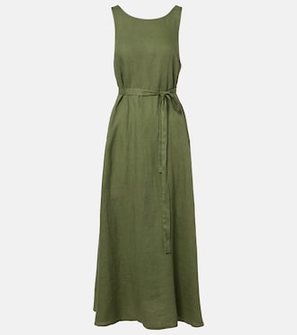 Reta linen midi dress | Velvet
