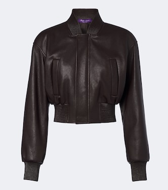 Noland cropped leather bomber jacket | Ralph Lauren Collection