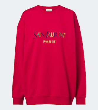 Logo cotton jersey sweatshirt | Saint Laurent