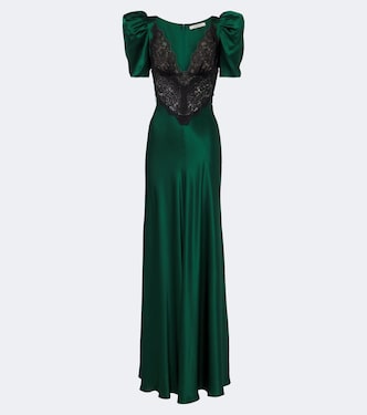 Lace-trimmed silk satin gown | Rodarte