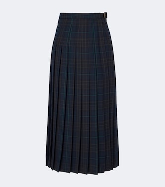 Plaid pleated midi skirt | Burberry