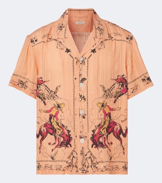 Bronco printed silk baseball shirt | Bode