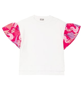 Printed cotton crop top | Il Gufo