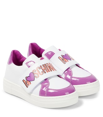 Logo leather sneakers | Moschino Kids