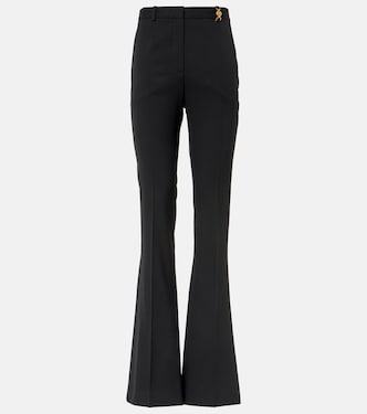 High-rise wool-blend flared pants | Versace