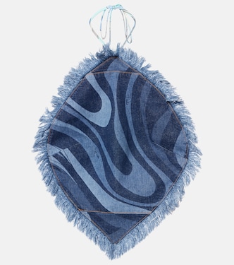 Top Marmo de denim con cuello halter | Pucci
