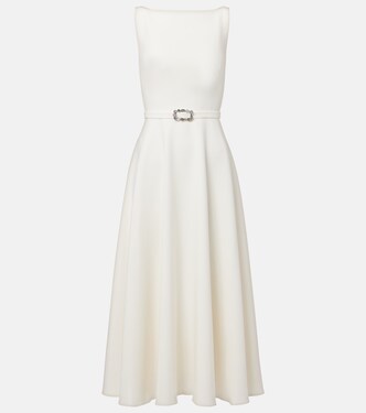 Belted A-line midi dress | Safiyaa