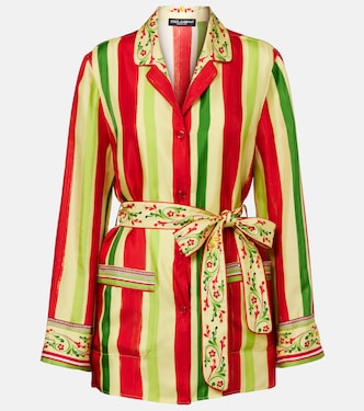Belted striped silk shirt | Dolce&Gabbana
