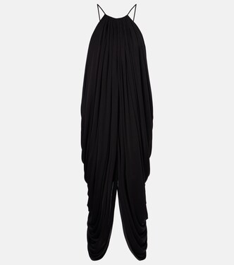 Draped open-back silk midi dress  | Loewe