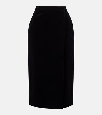 Cotton velvet pencil skirt | Saint Laurent