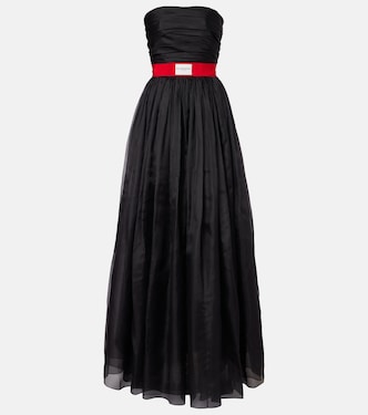 Vestido bustier de fiesta de organza de seda | Givenchy